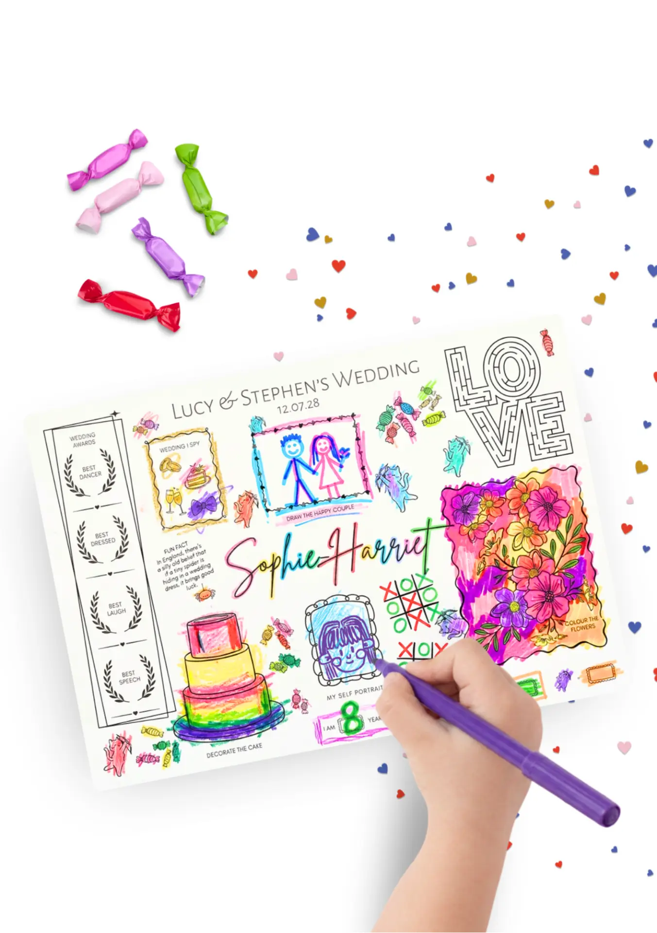 Wedding activity placemat